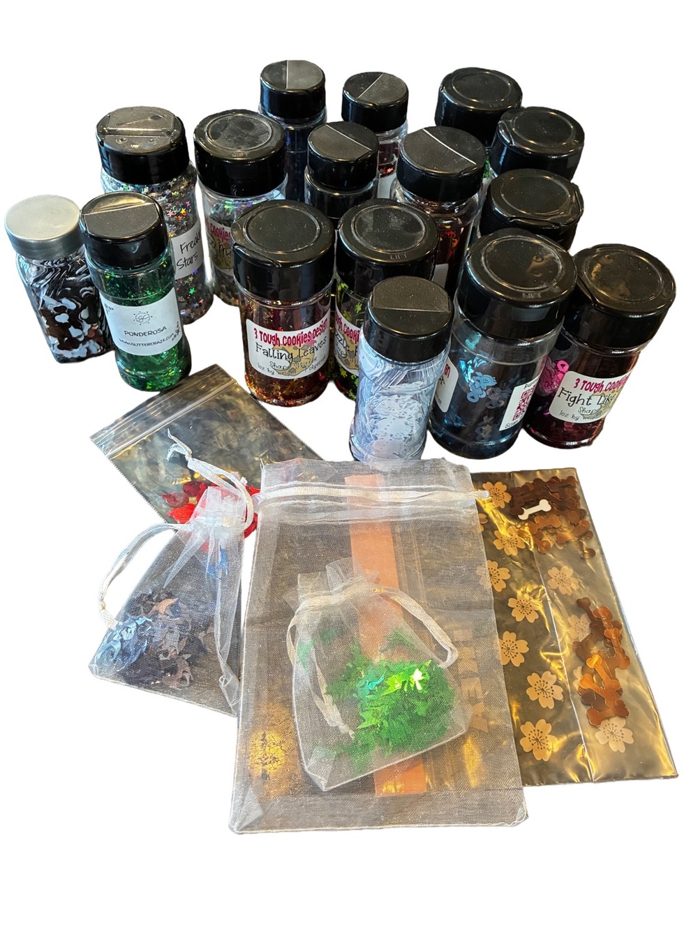 Huge Lot 20 Indie Shape Glitter Resin Epoxy Craft Bundle Tumblers Nail Art